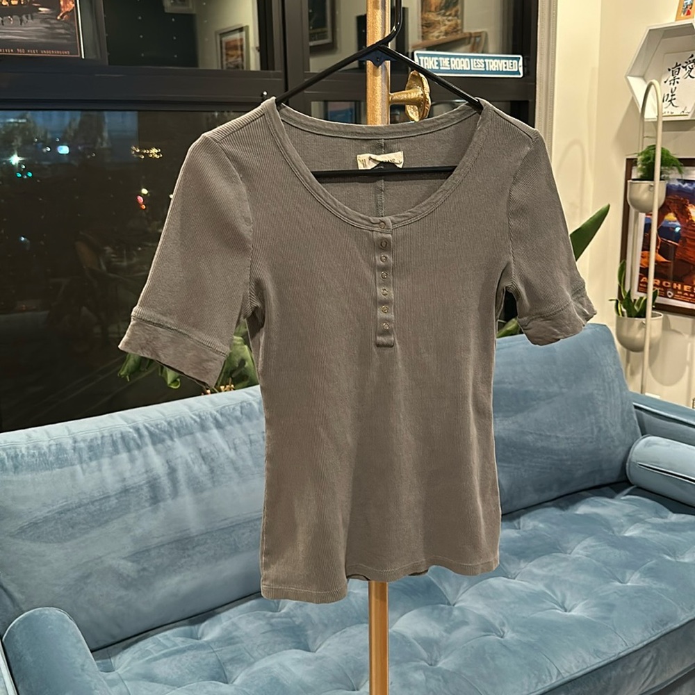 Lucky Brand Ribbed Short Sleeve Shirt